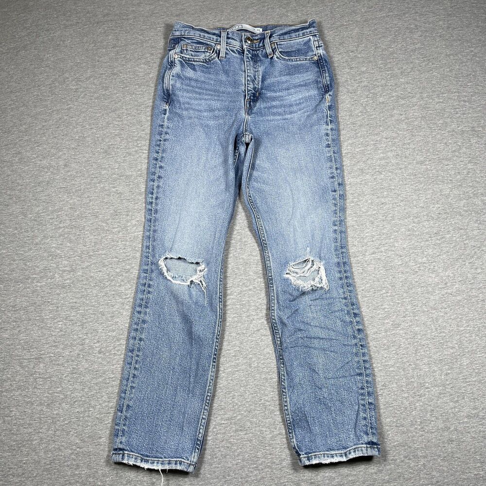 AYR The Yes Yes Yes Jeans Womens W 26 High Rise Straight Leg Distressed